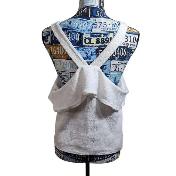 Madewell Texture & Thread Ruffle Tie Front Tank Terry Cloth Towel L - Picture 8 of 9